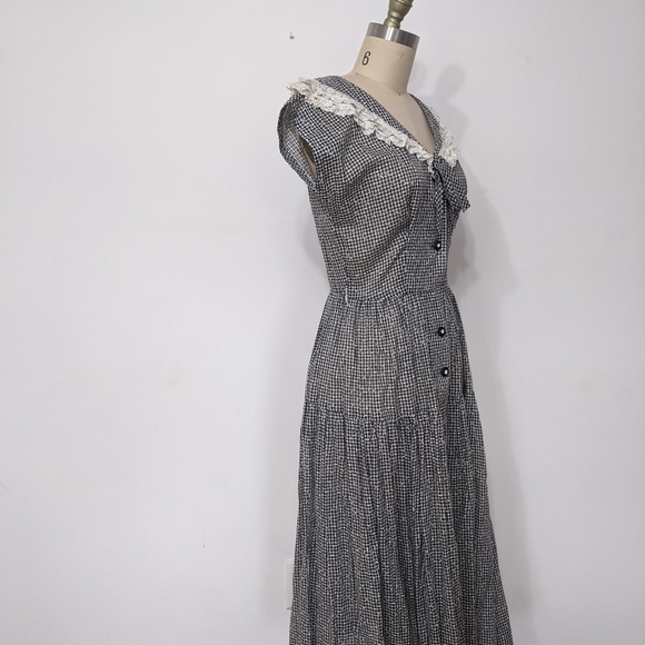 (53) vtg 1950s fit and flare besotted gingham dress - Picture 5 of 5